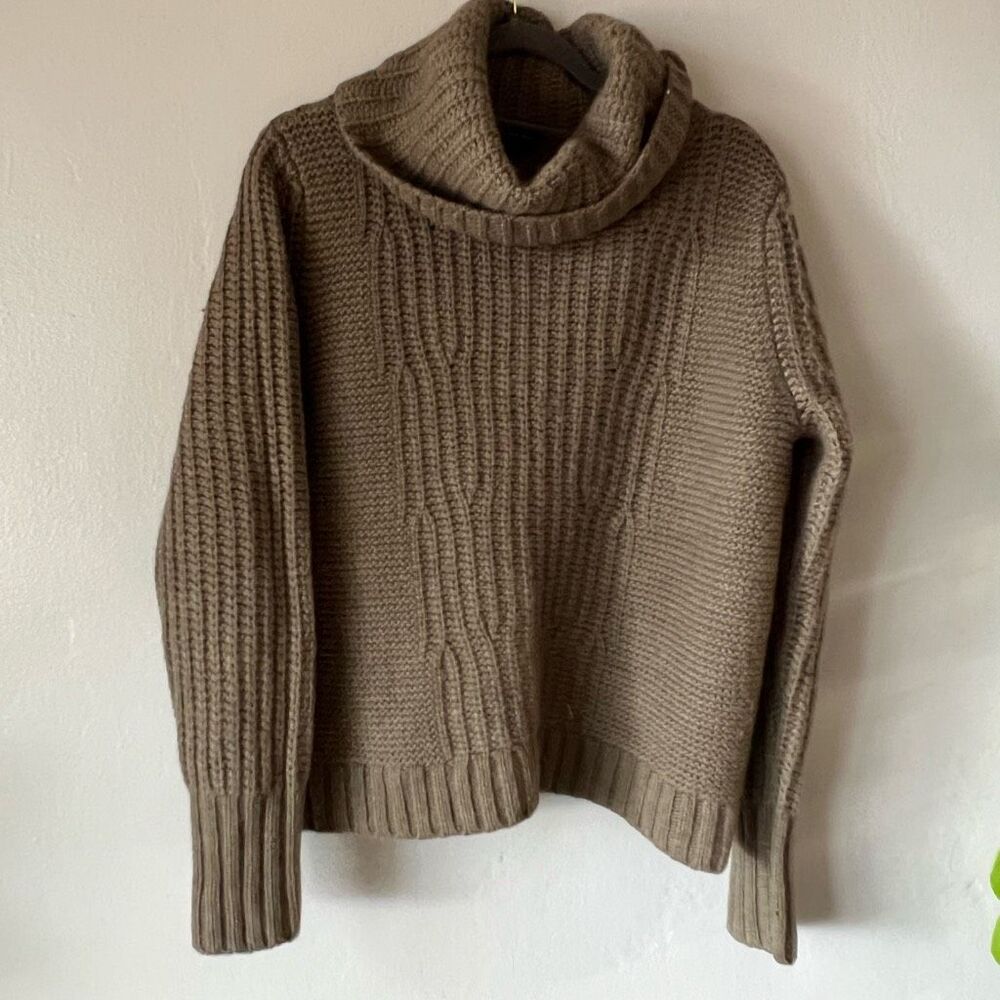 Banana republic knit cowl neck sweater Cable knit acrylic wool alpaca blend